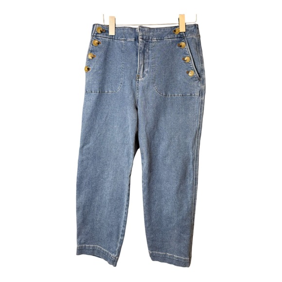 Talbots Sailor Straight Leg Cropped Trouser Jeans in Mystic. High Rise. Size 8 - Picture 13 of 13